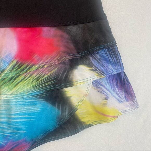 Lucky In Love Multi color Feather Tennis Skort Size Medium - Picture 5 of 8